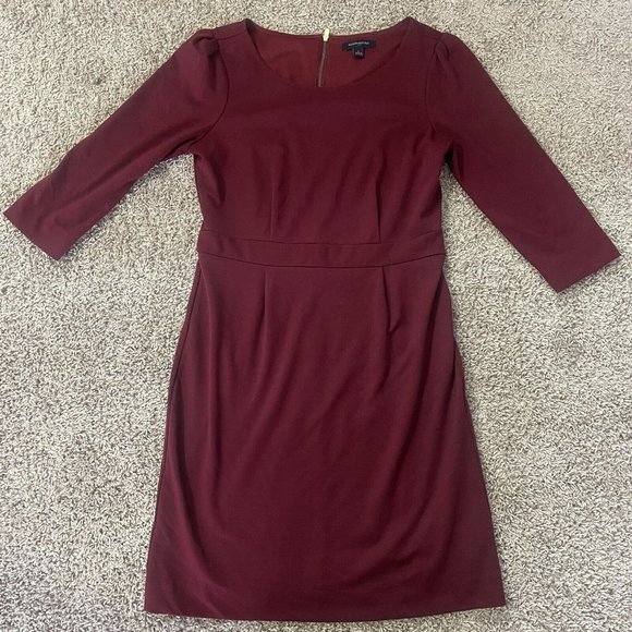 Banana Republic Dresses & Skirts - Banana Republic 6 Burgundy Red Sheath Dress Long Sleeve Lined Zip Up Back Maroon